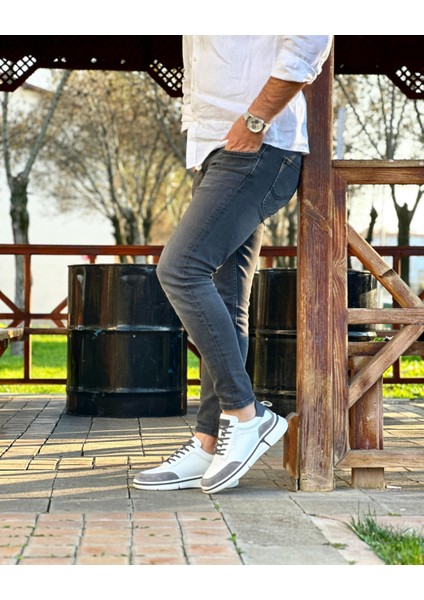 0132 Deri Beyaz Erkek Sneaker Ayakkabı fırsatları