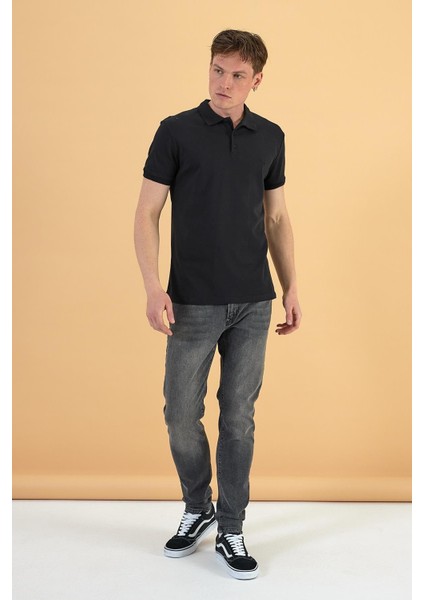 Erkek Martin Siyah Slim Fit Polo Yakalı Pike Tişört fiyatları