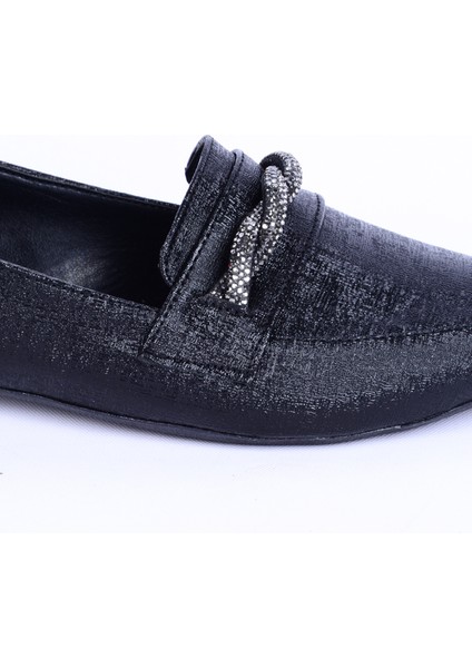 354131 Z Deri Taş Ip Detaylı Rahat Taban Düz Topuklu Siyah Günlük Kadın Ayakkabı fiyatları