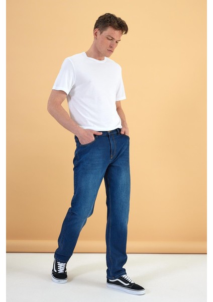 Erkek Kalimnos Dark Blue Comfort Fit Jean Pantolon