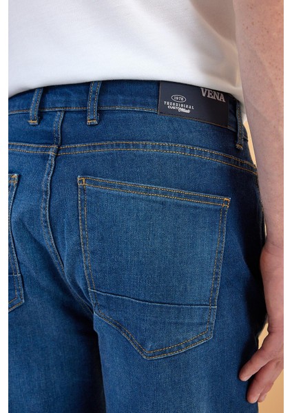 Erkek Kalimnos Dark Blue Comfort Fit Jean Pantolon fırsatları