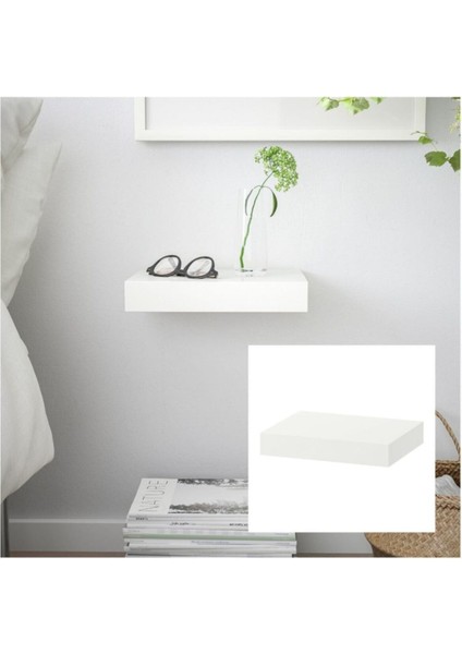 1 Yıl Gizli Bağlantılı Duvar Rafı Beyaz Lack 30X26 cm Suntalam Klasik Klasik Beyaz 30 cm 26 cm