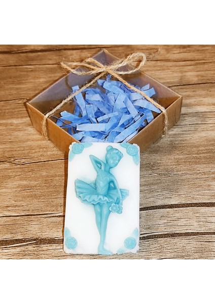 Huzur Sabun, Balerin Kız Desenli Hediyelik ve Doğal El Yapımı Kokulu Sabun (Lacivert ve Mavi) fırsatları