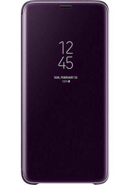 Samsung Galaxy S10E Uyumlu Clear View Aynalı Kapaklı Kılıf - Mor