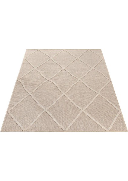 Balkon Teras Bahçe Mutfak Dış Mekan Halısı Iskandinav Desenli Bej Renkli Halı indirimleri