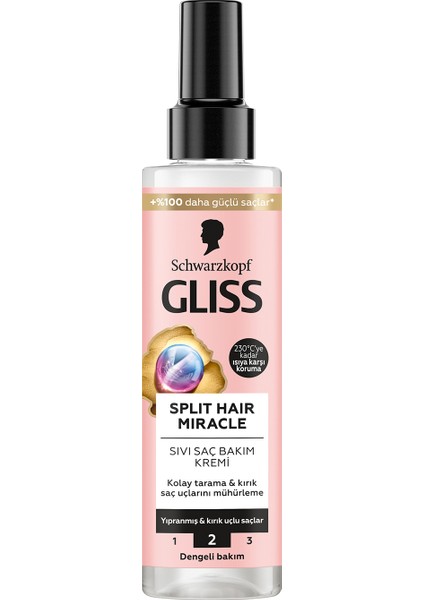 Schwarzkopf Gliss Split Hair Miracle Kırık Uçları Mühürleyici Sıvı Saç Kremi 200 Ml