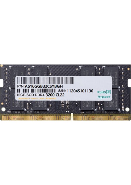 16GB (1X16GB) 3200MHZ CL22 Ddr4 Notebook Sodımm Ram (ES.16G21.GSH)