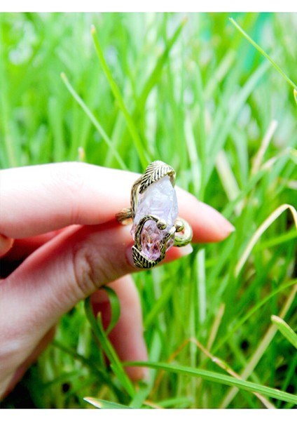 Doğal Taş Ametist Dev Boy Doğal Taşlı Antik Ayarlanabilir Yüzük Dtdba modelleri