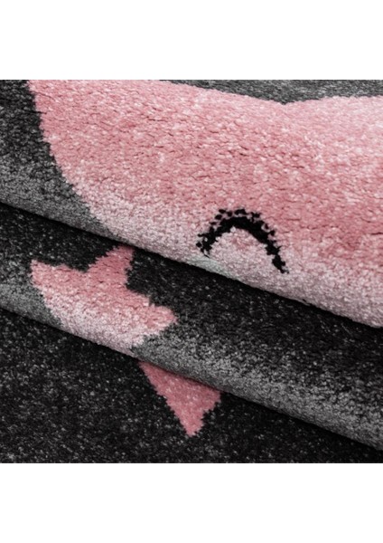 Sevimli Yıldız Star Desenli Çocuk Halısı Gri Pembe fiyatları