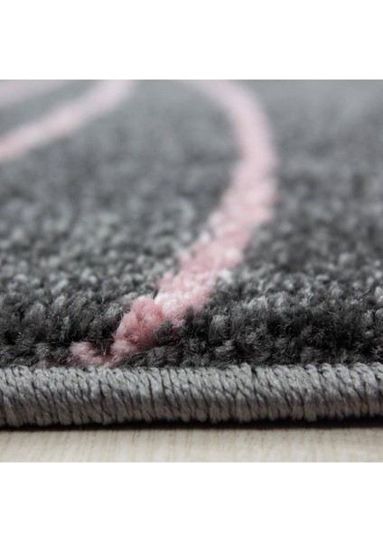 Sevimli Yıldız Star Desenli Çocuk Halısı Gri Pembe fırsatları