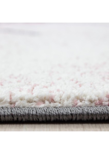 Yıldız ve Fil Desenli Çocuk Halısı Gri-Pembe-Beyaz fırsatları