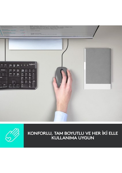 Logıtech 910-006652, M100 Siyah, USB Kablolu, 1000DPI, Optik, 3 Tuşlu, Mouse fiyatları