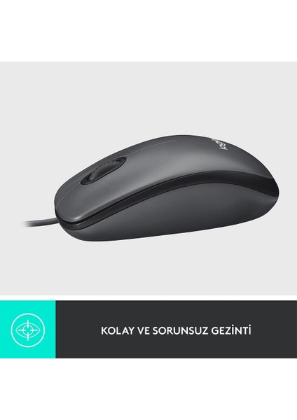 Logıtech 910-006652, M100 Siyah, USB Kablolu, 1000DPI, Optik, 3 Tuşlu, Mouse fırsatları