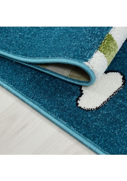 Sevimli Korsan Desenli Soft Çocuk Halısı Mavi Yeşil fiyatları