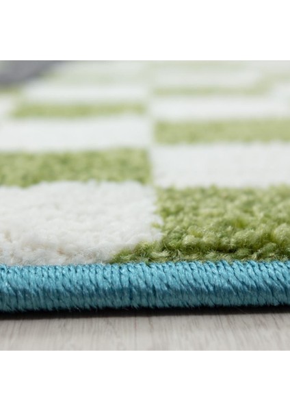 Sevimli Korsan Desenli Soft Çocuk Halısı Mavi Yeşil modelleri