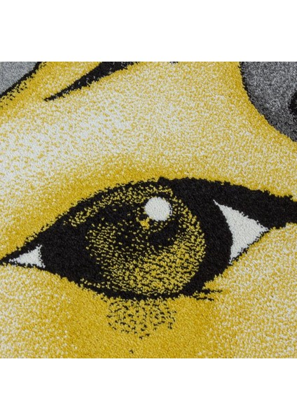 Sevimli Peri Atı Desenli Soft Çocuk Halısı Gri Sarı Beyaz Renklerde indirimleri