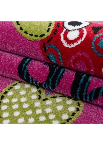 Sevimli Baykuş Kalpler ve Kelebek Çocuk Halısı Lila Pembe fiyatları