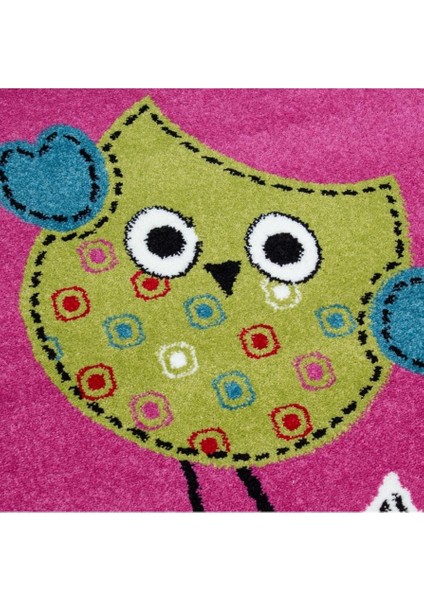 Sevimli Baykuş Kalpler ve Kelebek Çocuk Halısı Lila Pembe indirimleri