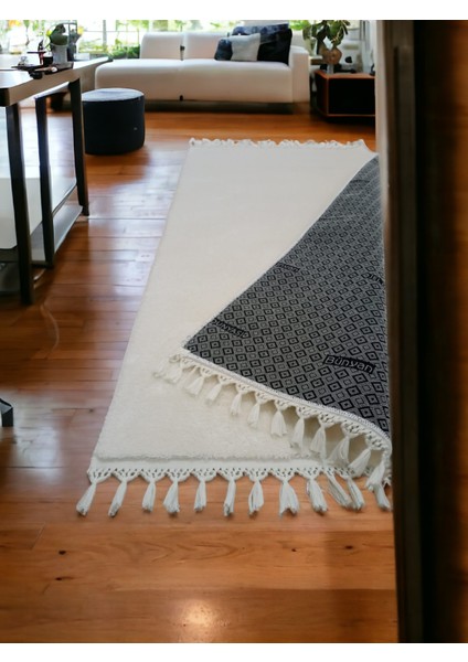 Carpet Kırem Post Pelüş Kaymaz Halı Ponpon Saçaklı Modern Dekoratifkırem