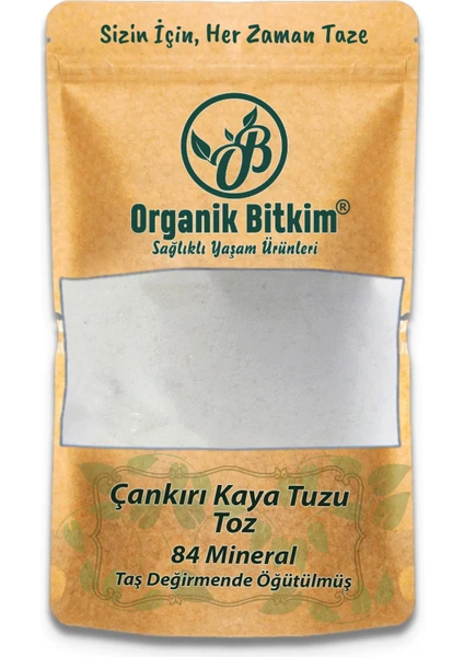 Organik Bitkim 84 Mineral Doğal Çankırı Kaya Tuzu Taş Değirmende Öğütülmüş 500 gr