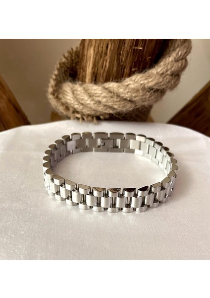 319L Çelik Erkek Bileklik Jubile Kordon Silver Renk Atmaz Kararmaz 22 cm modelleri