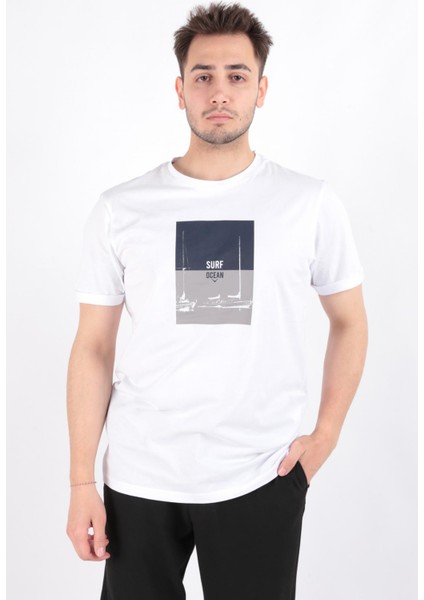 4076 Erkek Bisiklet Yaka T-Shirt