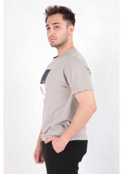 4076 Erkek Bisiklet Yaka T-Shirt
