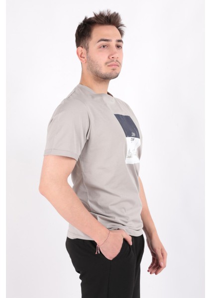 4076 Erkek Bisiklet Yaka T-Shirt