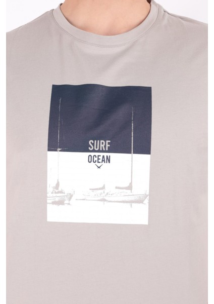4076 Erkek Bisiklet Yaka T-Shirt