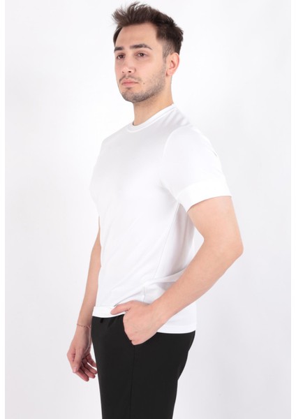 4127 Erkek Bisiklet Yaka T-Shirt