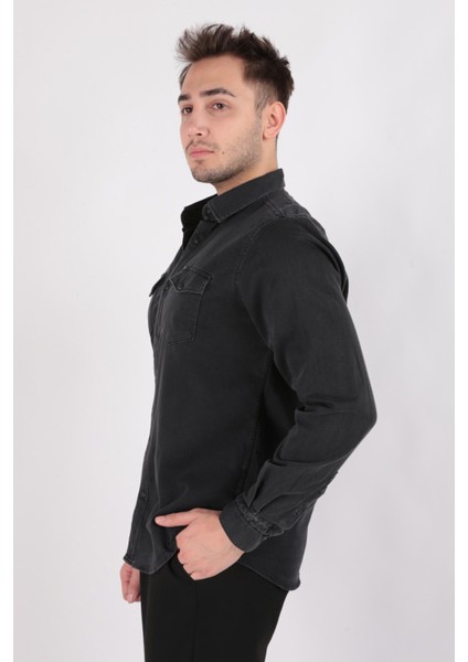 13254 Erkek Uzun Kol Denim Gömlek Ss