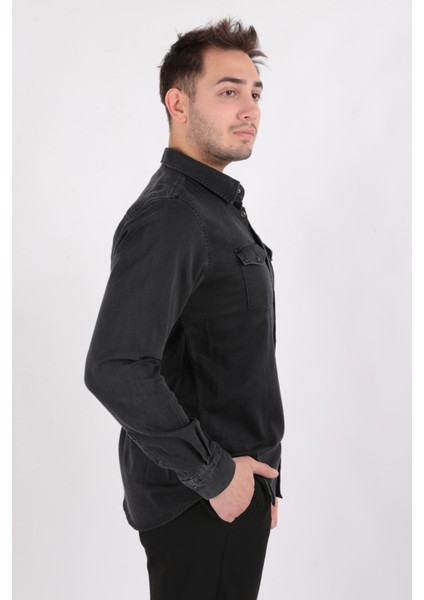 13254 Erkek Uzun Kol Denim Gömlek Ss