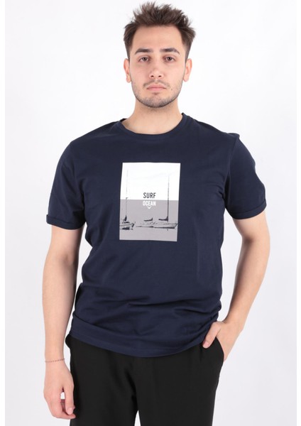 4076 Erkek Bisiklet Yaka T-Shirt