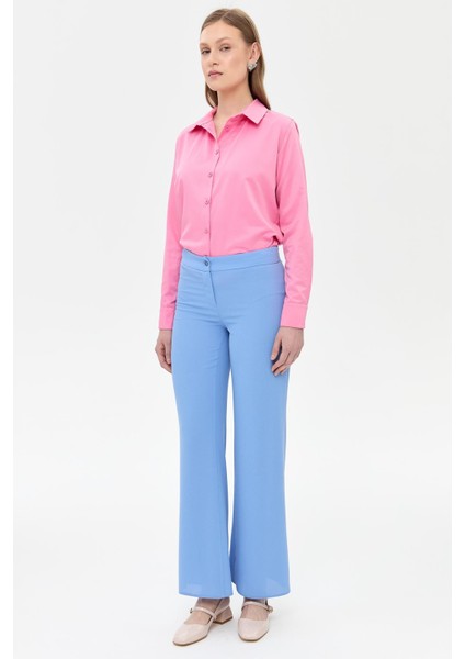 Bol Paça Klasik Pantolon - Mavi modelleri