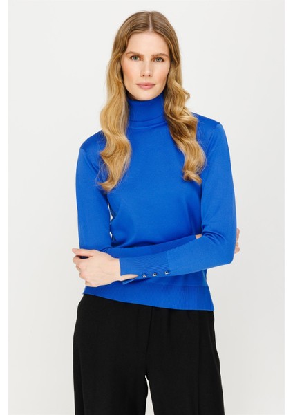 Tam Balıkçı Basic Triko Kazak-SAX indirimleri