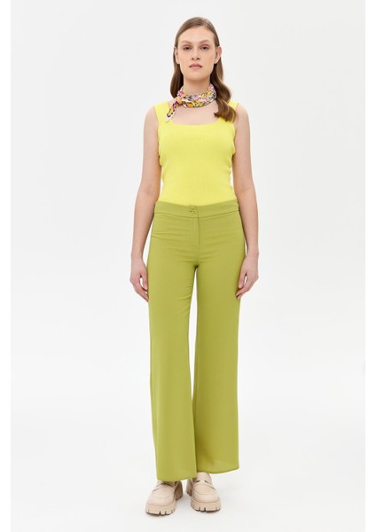 Bol Paça Klasik Pantolon - Y.Yeşili