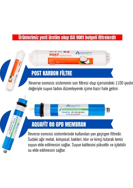 Kapalı Kasa Su Arıtma Cihazı İki Tarafı Çubuklu 5'li Filtre Seti