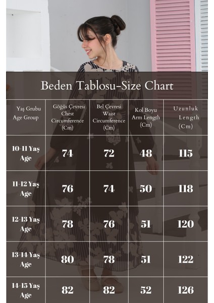 Kız Çocuk Astarlı Tam Boy Çiçek Desenli Iç Göstermeyen Şık ve Rahat Uzun ELBISE-ELB-0040 modelleri