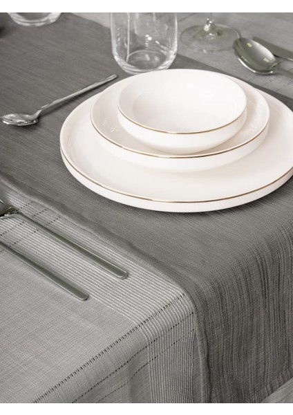 Antique Jasmine Gri Keten Masa Örtüsü fiyatları