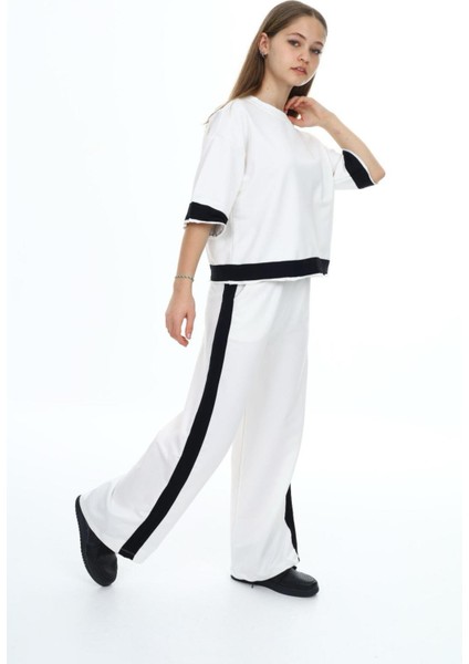 Kız Çocuk %100 Pamuk Oversize Yarım Kol Alt-Üst Eşofman Takım-AÜT-0008 modelleri