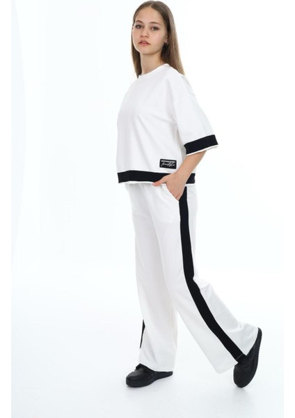 Kız Çocuk %100 Pamuk Oversize Yarım Kol Alt-Üst Eşofman Takım-AÜT-0008 fırsatları