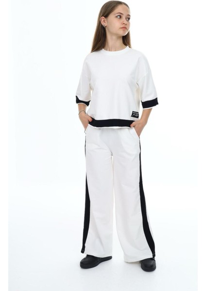 Kız Çocuk %100 Pamuk Oversize Yarım Kol Alt-Üst Eşofman Takım-AÜT-0008 indirimleri