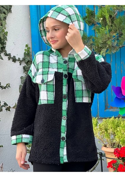 Kız Çocuk Mevsimlik Kapüşonlu Peluş Hırka-CKT-0009 fiyatları