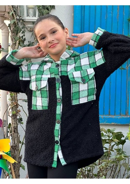 Kız Çocuk Mevsimlik Kapüşonlu Peluş Hırka-CKT-0009 modelleri