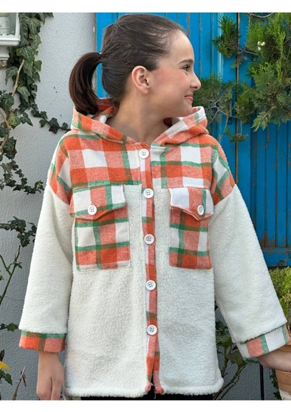 Kız Çocuk Mevsimlik Kapüşonlu Peluş Hırka-CKT-0009
