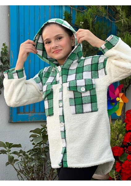 Kız Çocuk Mevsimlik Kapüşonlu Peluş Hırka-CKT-0009 fiyatları