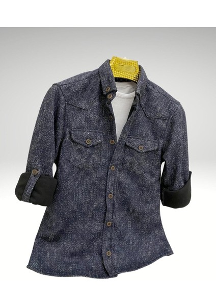 Erkek Çocuk Flanel Pamuk Çift Cep Kol Katlamalı GÖMLEK-GML-0015 fiyatları