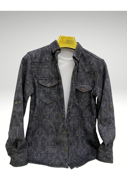 Erkek Çocuk Flanel Pamuk Çift Cep Kol Katlamalı GÖMLEK-GML-0015