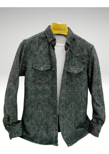 Erkek Çocuk Flanel Pamuk Çift Cep Kol Katlamalı GÖMLEK-GML-0015