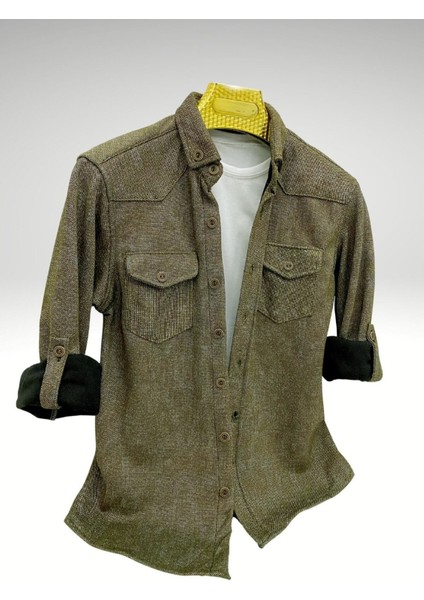 Erkek Çocuk Flanel Pamuk Çift Cep Kol Katlamalı GÖMLEK-GML-0015 fiyatları